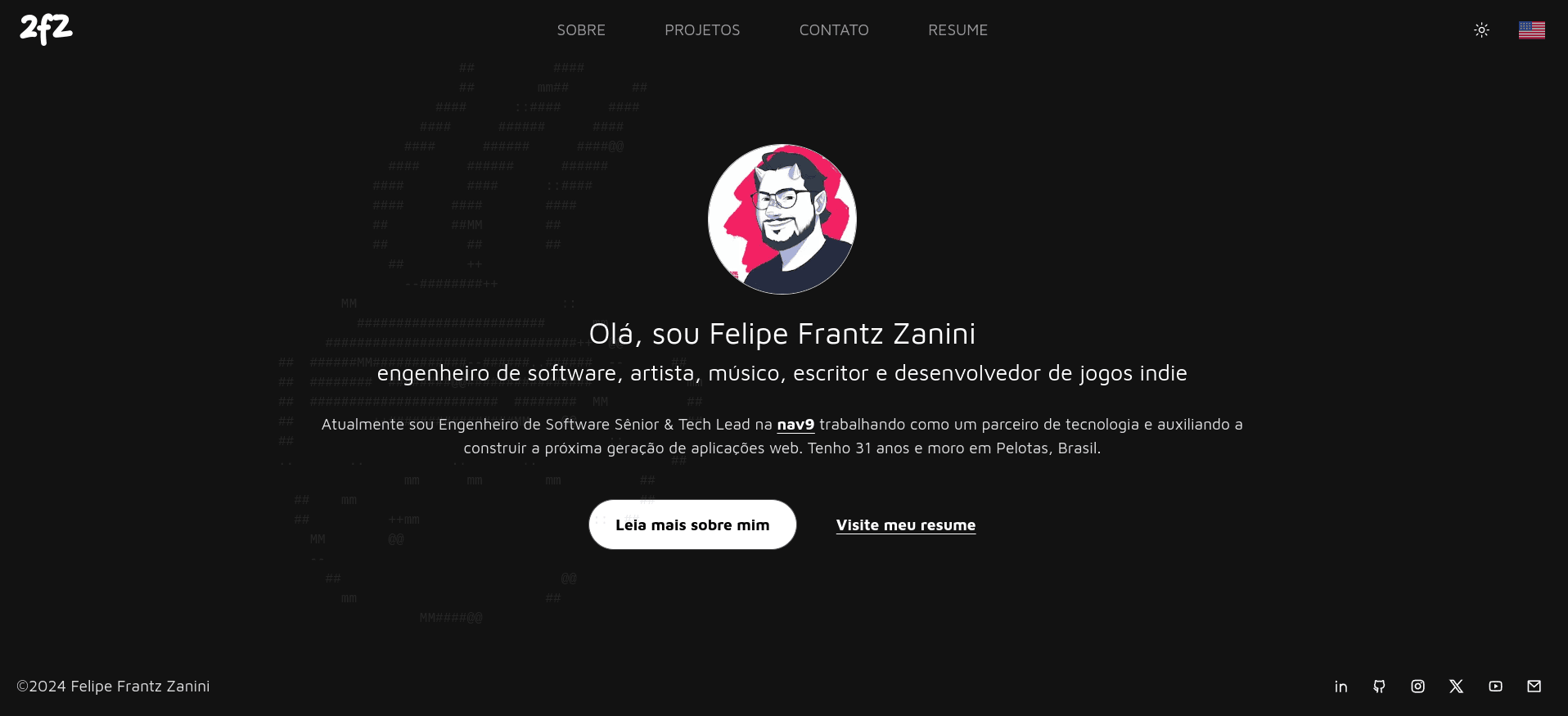 Portfólio v2 - Projeto desenvolvido por Felipe Frantz Zanini (ffzanini) usando JavaScript, TypeScript, React
