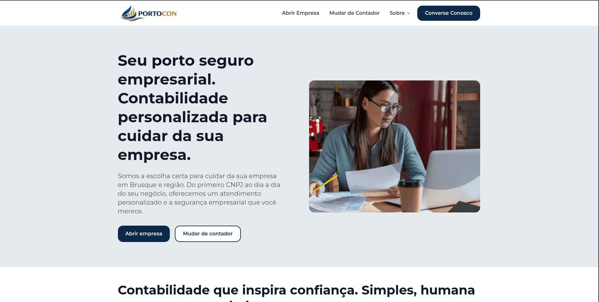 PortoCon Contabilidade - Projeto desenvolvido por Felipe Frantz Zanini (ffzanini) usando JavaScript, TypeScript, React